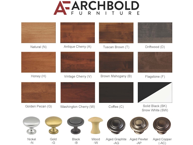 Archbold Furniture Company Bedroom 3 Drawer Pedestal Queen/King